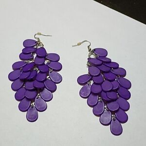 Elegant Purple Chandelier Earrings